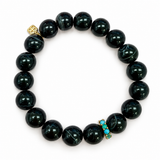 Sydney Evan 14K Yellow Gold Turquoise & Black Beaded Bracelet