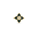Roberto Coin Yellow Gold Venetian Princess Small Malachite & Diamond Ring
