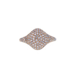 Dilamani Diamond Pave Oval Rose Gold Pinky Ring