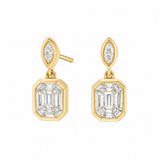 The Finest Stack 14K Yellow Gold Diamond Drop Earrings