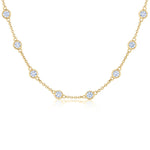 18ky Bezel Set DIA 2.50ctw String Necklace GH VS2-SI1, 18 inches - Be On Park