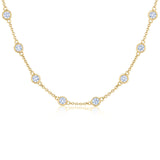 18ky Bezel Set DIA 2.50ctw String Necklace GH VS2-SI1, 18 inches - Be On Park