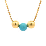 Jenna Blake Turquoise and Gold 3 Ball Chain