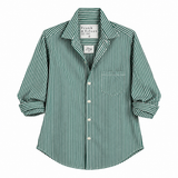 Frank & Eileen Barry Tailored Button Up Shirt Multi Green Stripe