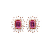 Suzanne Kalan Rose Gold *One of a Kind* Pink Sapphire and Diamond Earrings