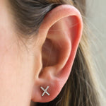 Shy Creation White Gold X&O Diamond Studs - Be On Park