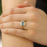 Goshwara Manhattan Blue Topaz Bezel Set Ring