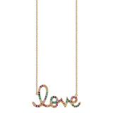 Sydney Evan Gold and Rainbow Large Love Necklace