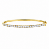 Shy Creation 14K Yellow Gold Diamond Bangle Bracelet