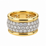 XO Jewels 14K Two-Tone Gold Diamond Pavé Wide Band Ring