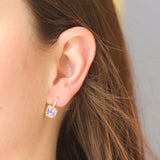 Goshwara 'Limited Edition' Square Cut Tanzanite and Diamond Earrings