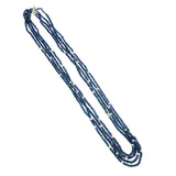 Goshwara "G-One" Four Strand Emerald Tumbled Beaded Necklace with Blue Sapphire & Diamond