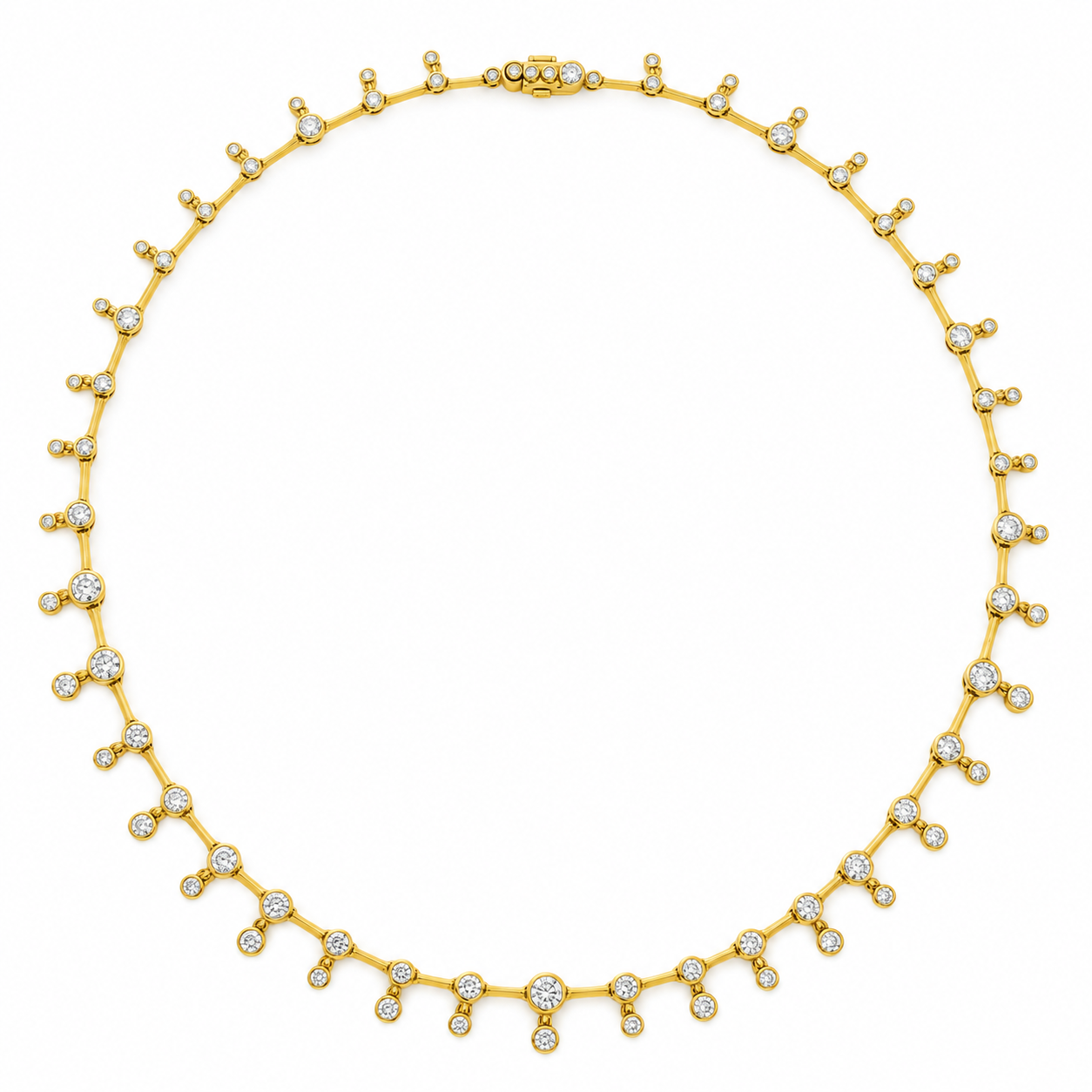 ONDYN Lina Dangling Diamond Necklace in 18K Yellow Gold - Be On Park