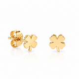 Sydney Evan 14K Yellow Gold Tiny Pure Clover Stud Earrings
