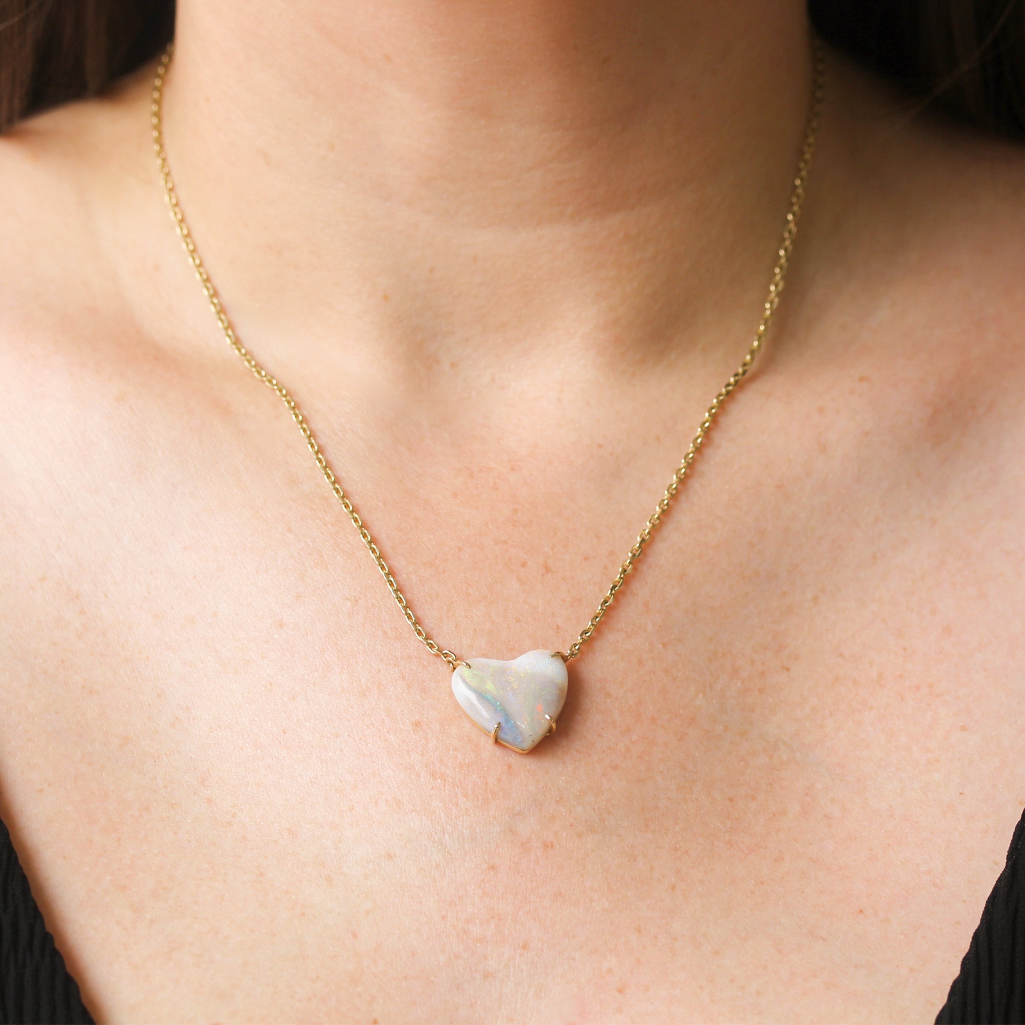 M. Spalten Single Opal Heart Necklace - Be On Park