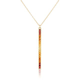 Jane Taylor Cirque long matchstick necklace with OmbrÃÂ© Citrine and Red Garnet