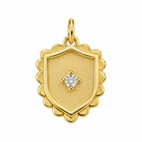 Sydney Evan 14K Yellow Gold Diamond Large Scallop Shield Charm