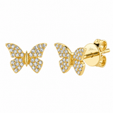 Shy Creation Diamond Butterfly Stud Earrings