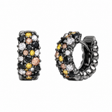 Paul Morelli Small Confetti Multicolor Diamond Hoop Earrings in 18K Blackened White Gold