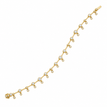 ONDYN 18K Yellow Gold Diamond Line Dangling Bracelet - Be On Park