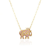 Goshwara Limited Edition Multi-sapphire Elephant Pendant Necklace