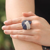 Be On Park Blue Sapphire & Diamond Twisted Ring