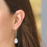 Goshwara 'Naughty' Moon Quartz and Diamond Long Bar Earrings
