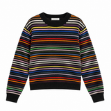 Suzie Kondi Kismet Cashmere Sweater in Black Multi Stripe