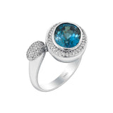 Yael Designs blue zircon and diamond ring