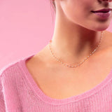 Gigi Clozeau Baby Pink Classic Necklace in Yellow Gold, 16.5"