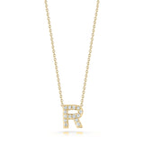 Roberto Coin 16-18" love letter diamond "R" necklace, additional letters available