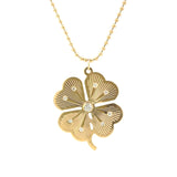 Vintage Large Clover Pendant with Diamond