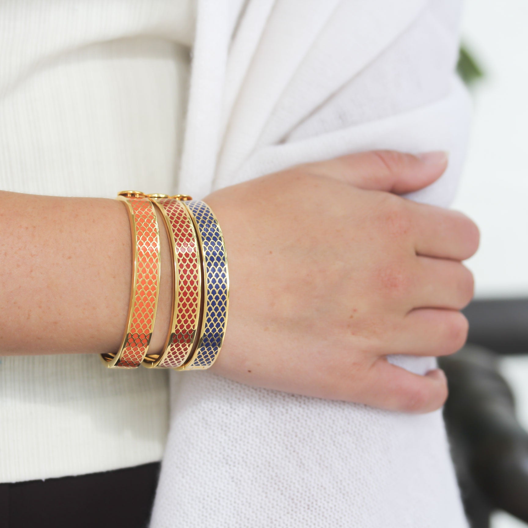 Halcyon Days Red Salamander Hinged Bangle - Be On Park