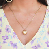 Vintage Reversible Yellow & Rose Gold Puffy Heart Charm