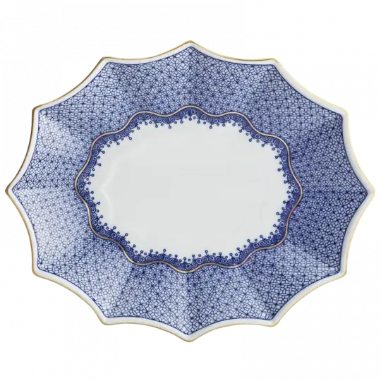 Mottahedeh Large Blue Lace Fluted Tray - Be On Park