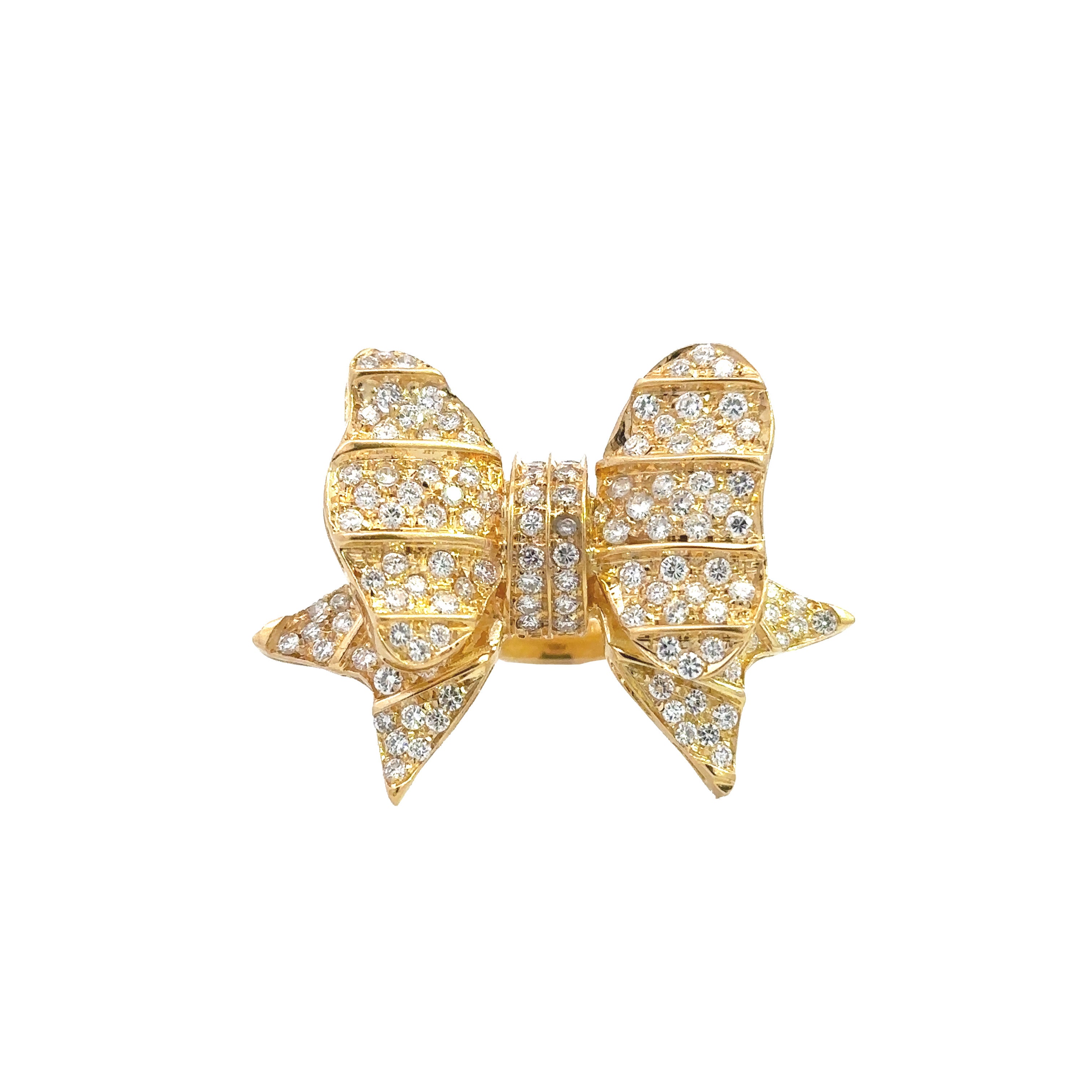 Vintage Gold Diamond Bow Ring - Be On Park