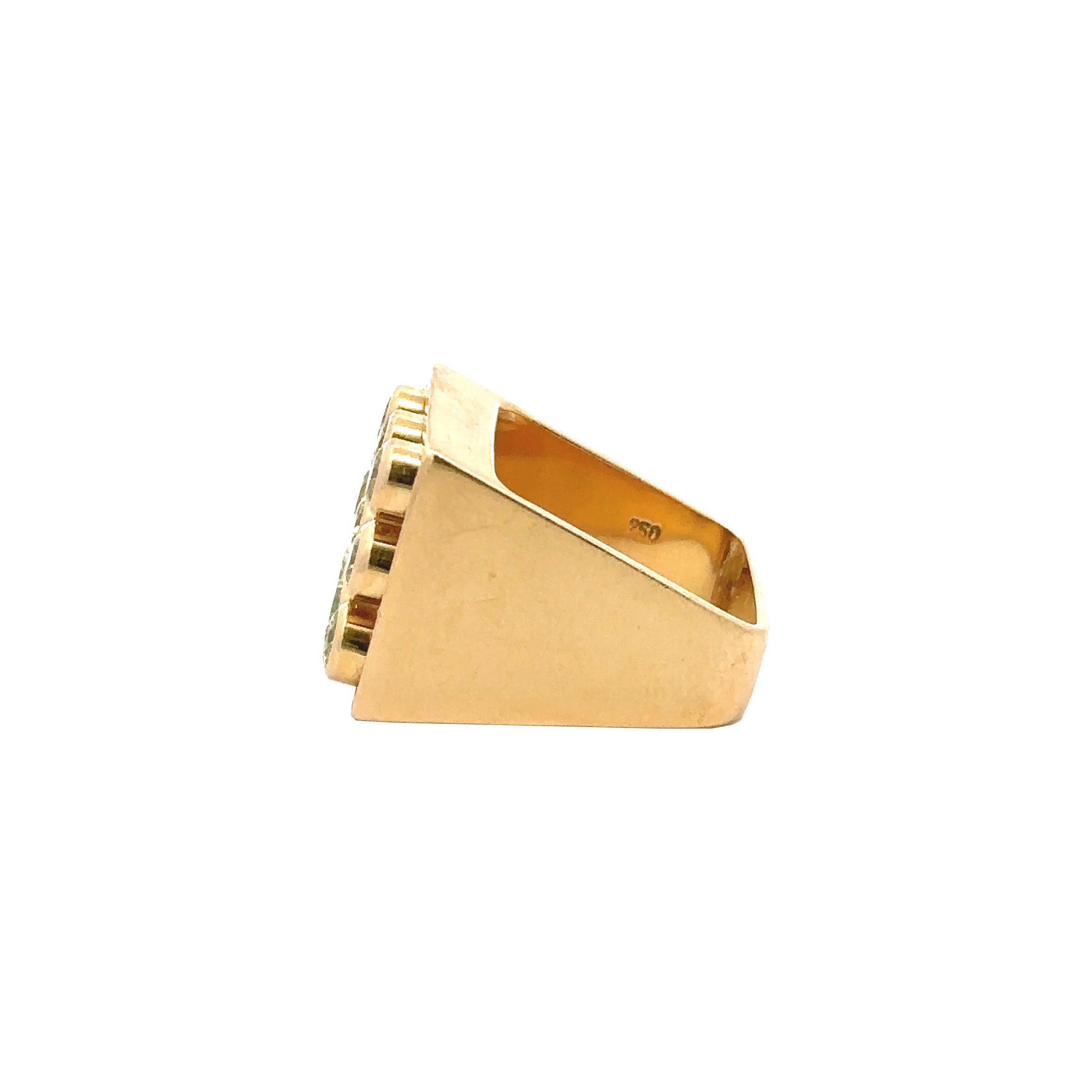 Vintage Yellow and White Diamond "Lego" Ring - Be On Park