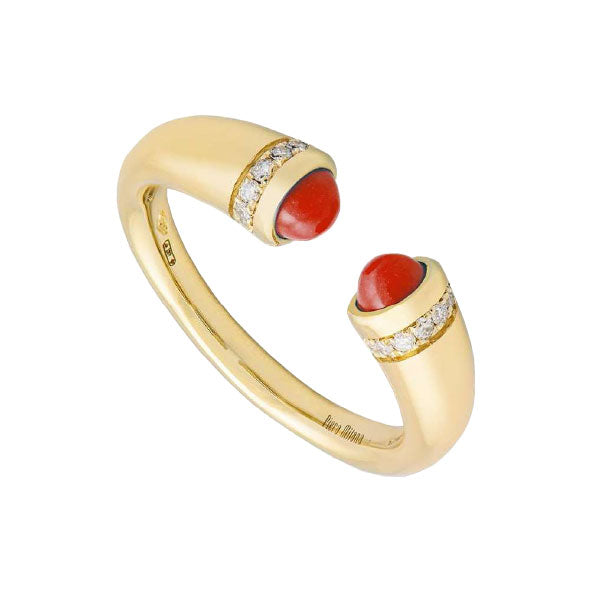 Piero Milano Coral and Diamond Open Ring - Be On Park