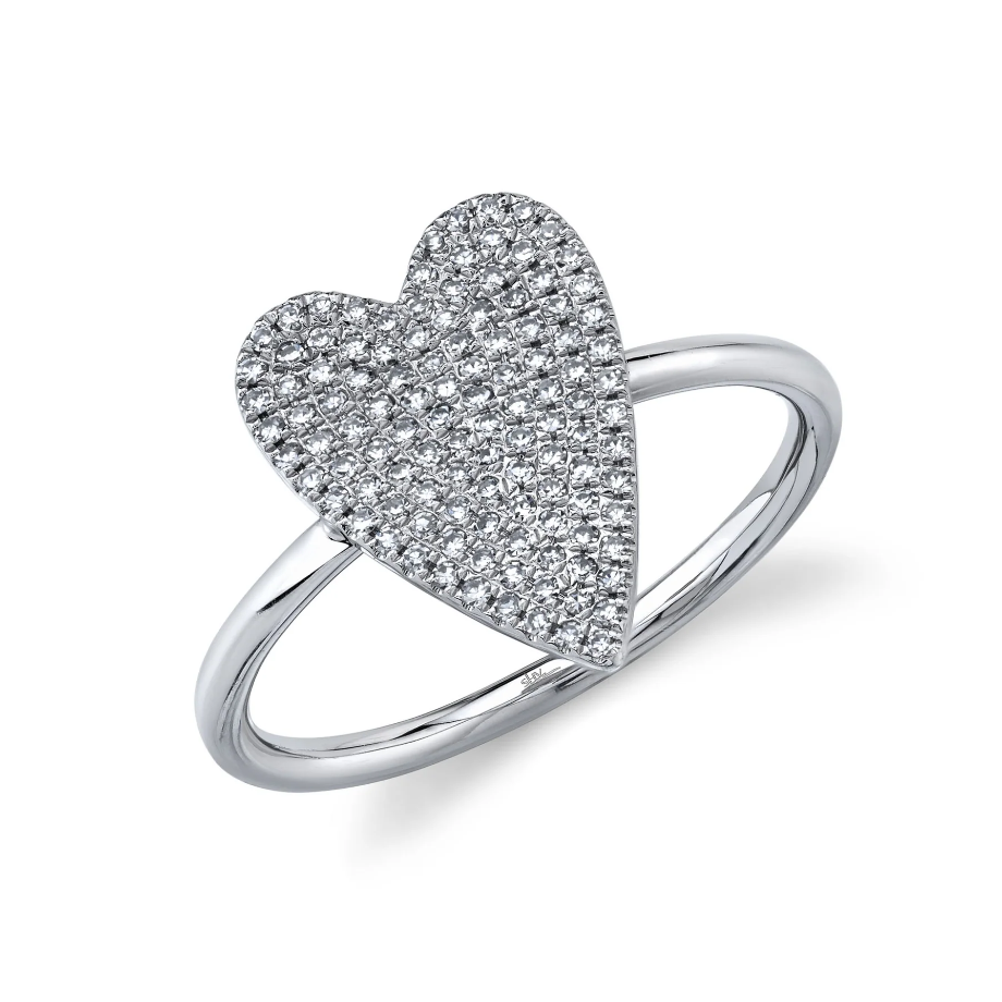 Shy Creation Diamond Pave Heart Ring - Be On Park