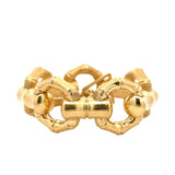Vintage Gold Bamboo link bracelet, reversible: high-polish side & brushed gold side - Be On Park