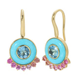 Emily P. Wheeler 'Anna' Multi-colored Sapphires, Swiss Blue Topaz & Turquoise Drop Earrings - Be On Park