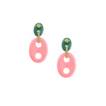 Jenna Blake MARINER LINK EARRINGS IN CORAL AND CHALCEDONY - Be On Park