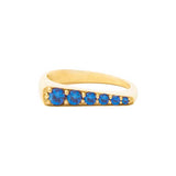 Campbell and Charlotte "The Edge" Blue Sapphire Tapered Stacking Ring - Be On Park
