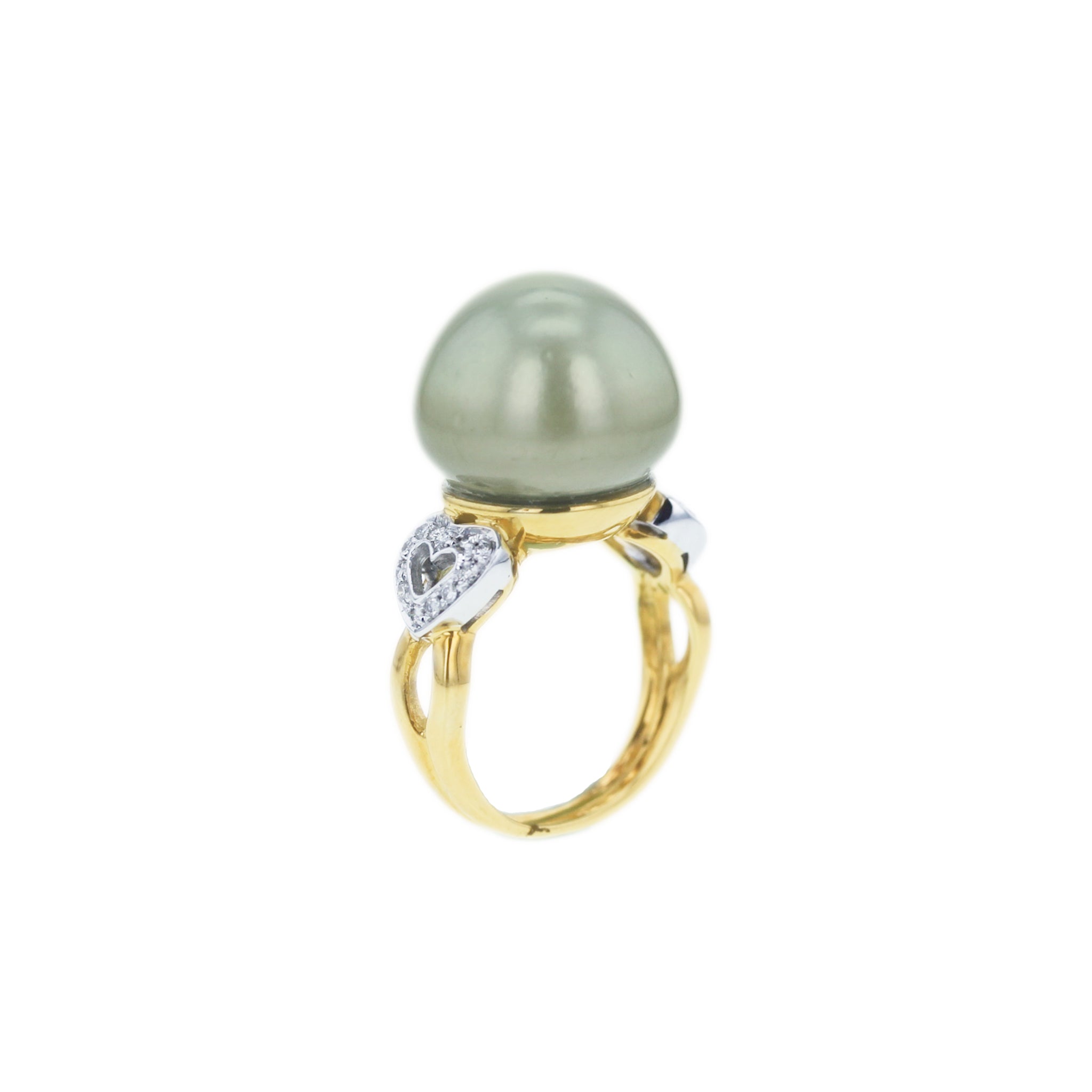 Piranesi Green Button Pearl Diamond Ring - Be On Park