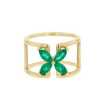 Gemma Couture Green Emerald Mariposa Ring - Be On Park