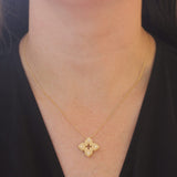 Roberto Coin petite Venetian Princess satin flower pendant with diamonds - Be On Park