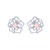 Piranesi Purple Pearl & Diamond Flower Earrings - Be On Park