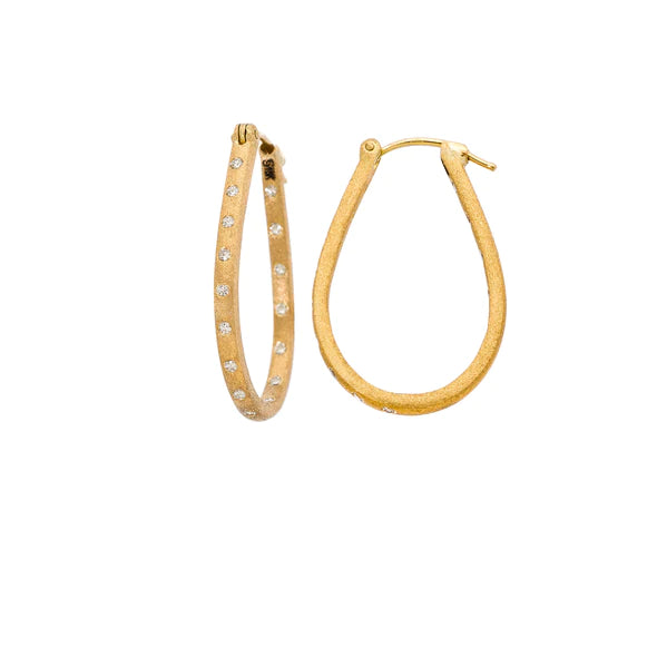 Sethi Couture Dunes Diamond Oval Hoops - Be On Park