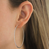 micropave thin 2 inch diamond hoops - Be On Park
