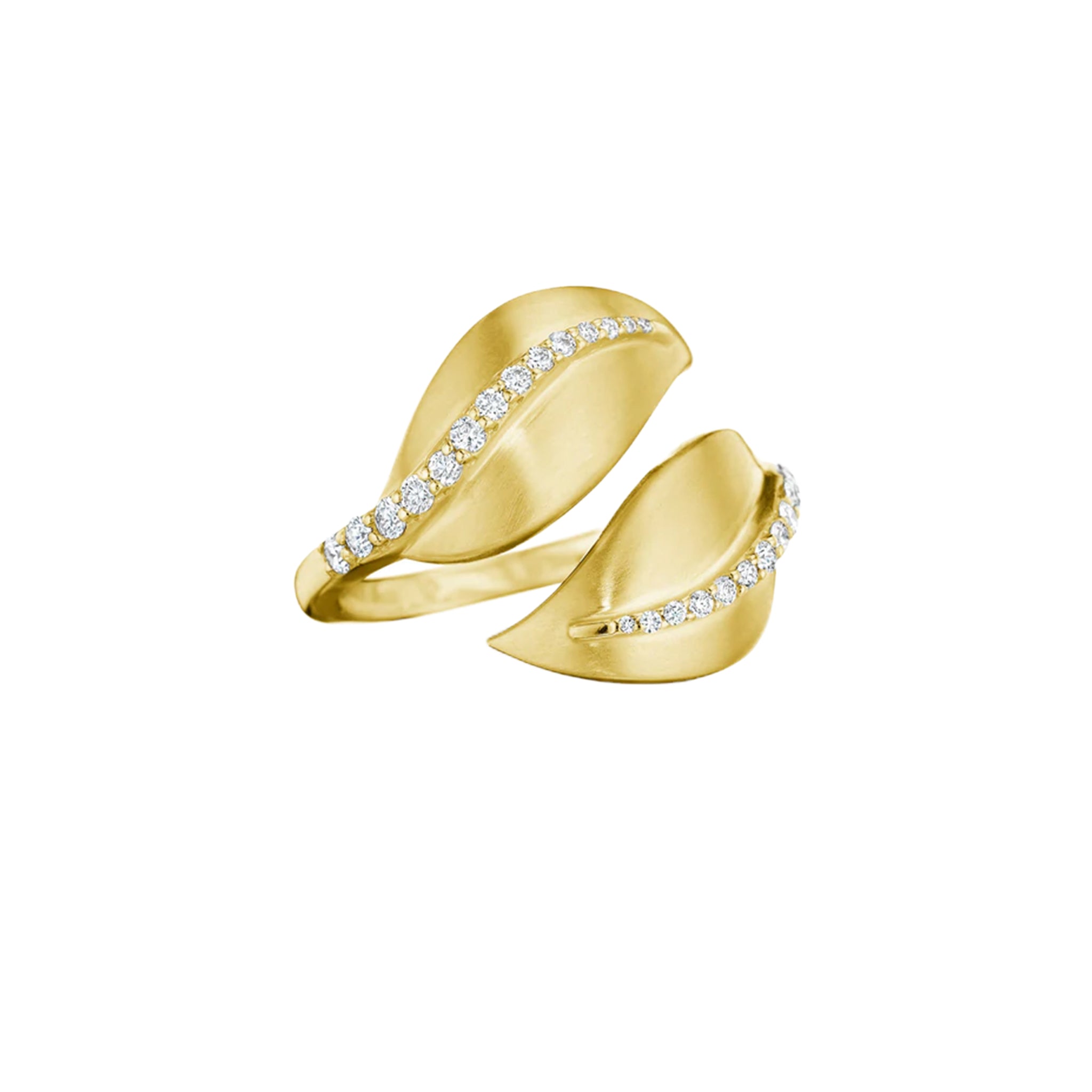 Penny Preville gold leaf diamond bypass ring - Be On Park